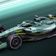 A render of the 2022 Aston Martin F1 car.